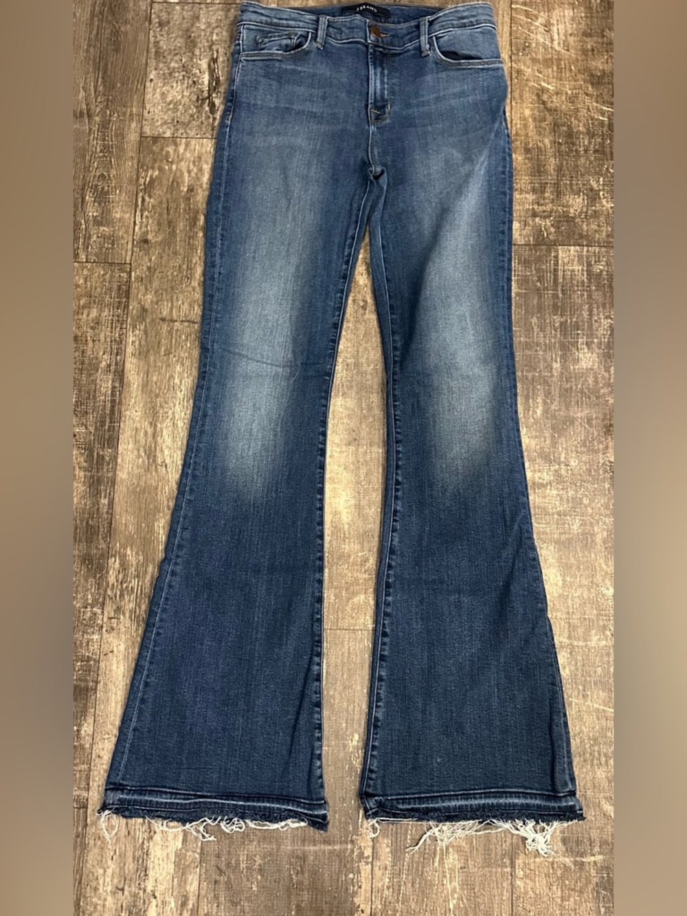 J Brand Blue Flared Wide Leg Jeans